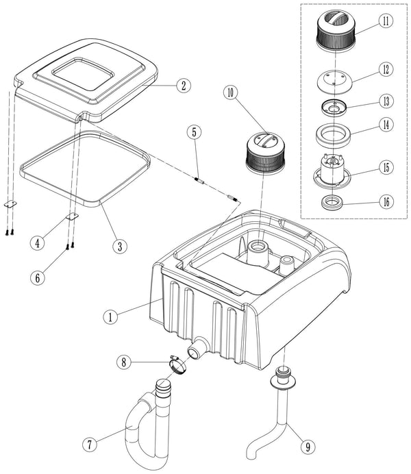 IZY-380 &mdash; Dirty Water Tank System