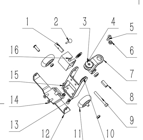 IZY-MOP-W &mdash; Lower Swivel & Wheel Assembly